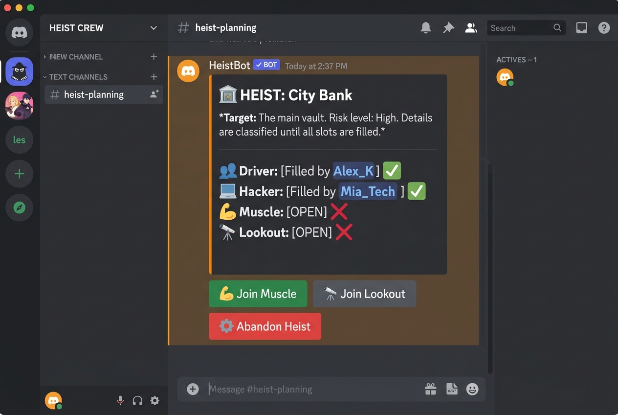 Heist planning